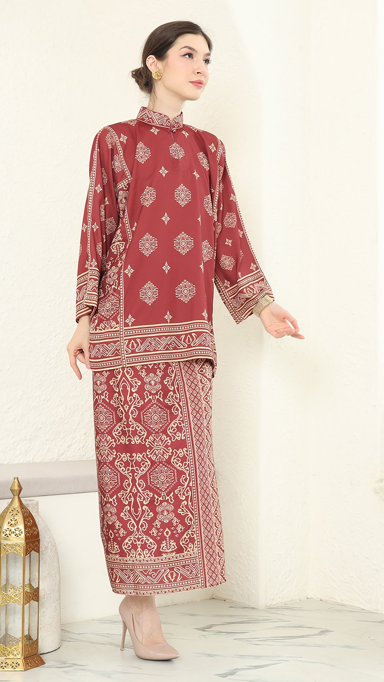 Red Gold Bali Sarong Set