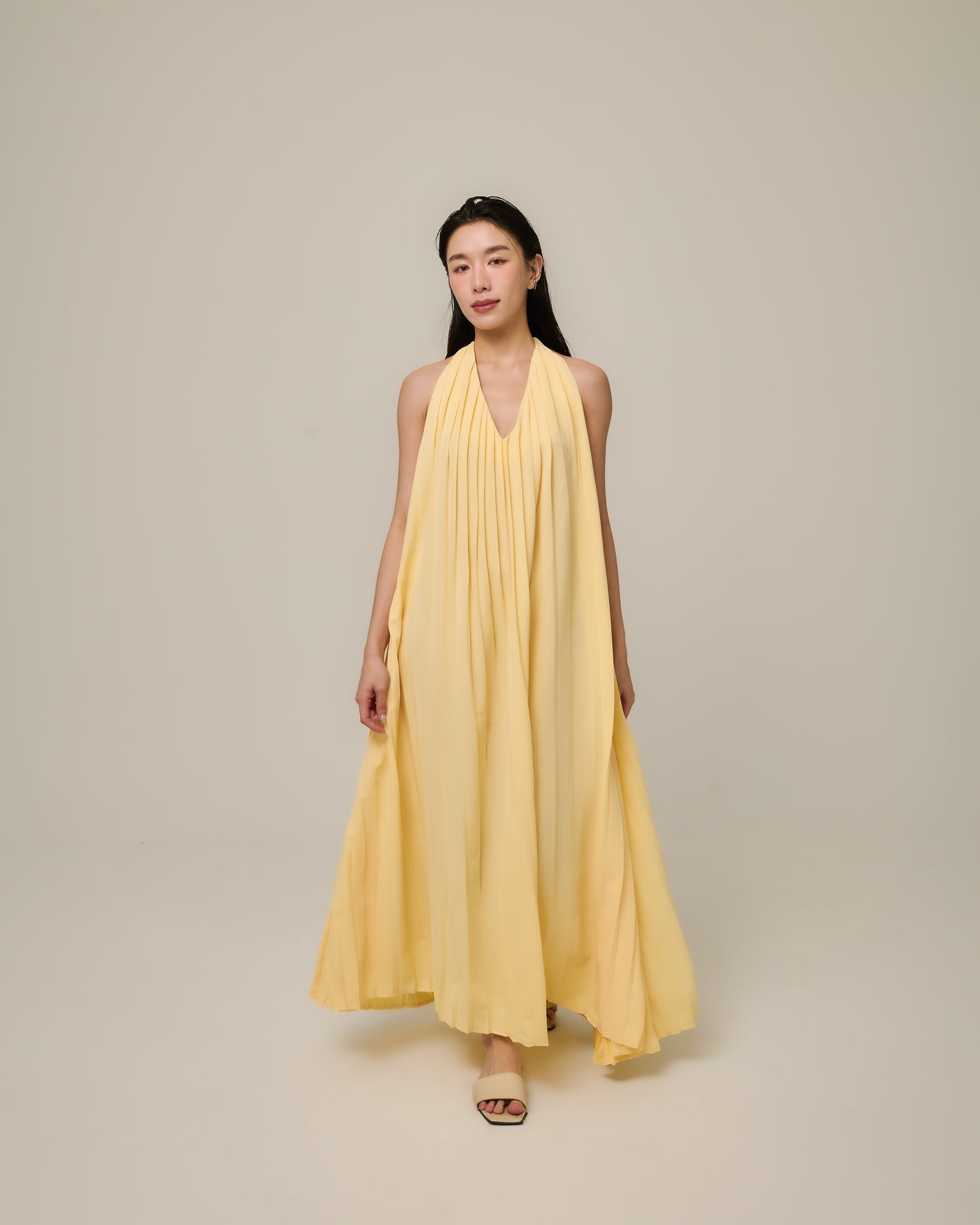SOLEIL PLEATED MAXI DRESS