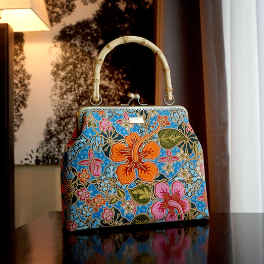Bamboo Top Handle Bag- (BL)