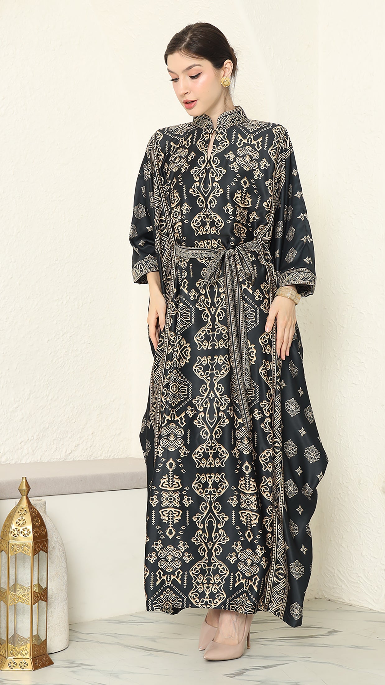 Black Gold Bali Long Kaftan