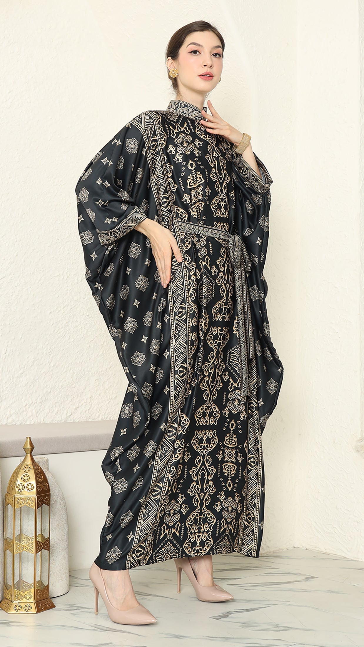 Black Gold Bali Long Kaftan