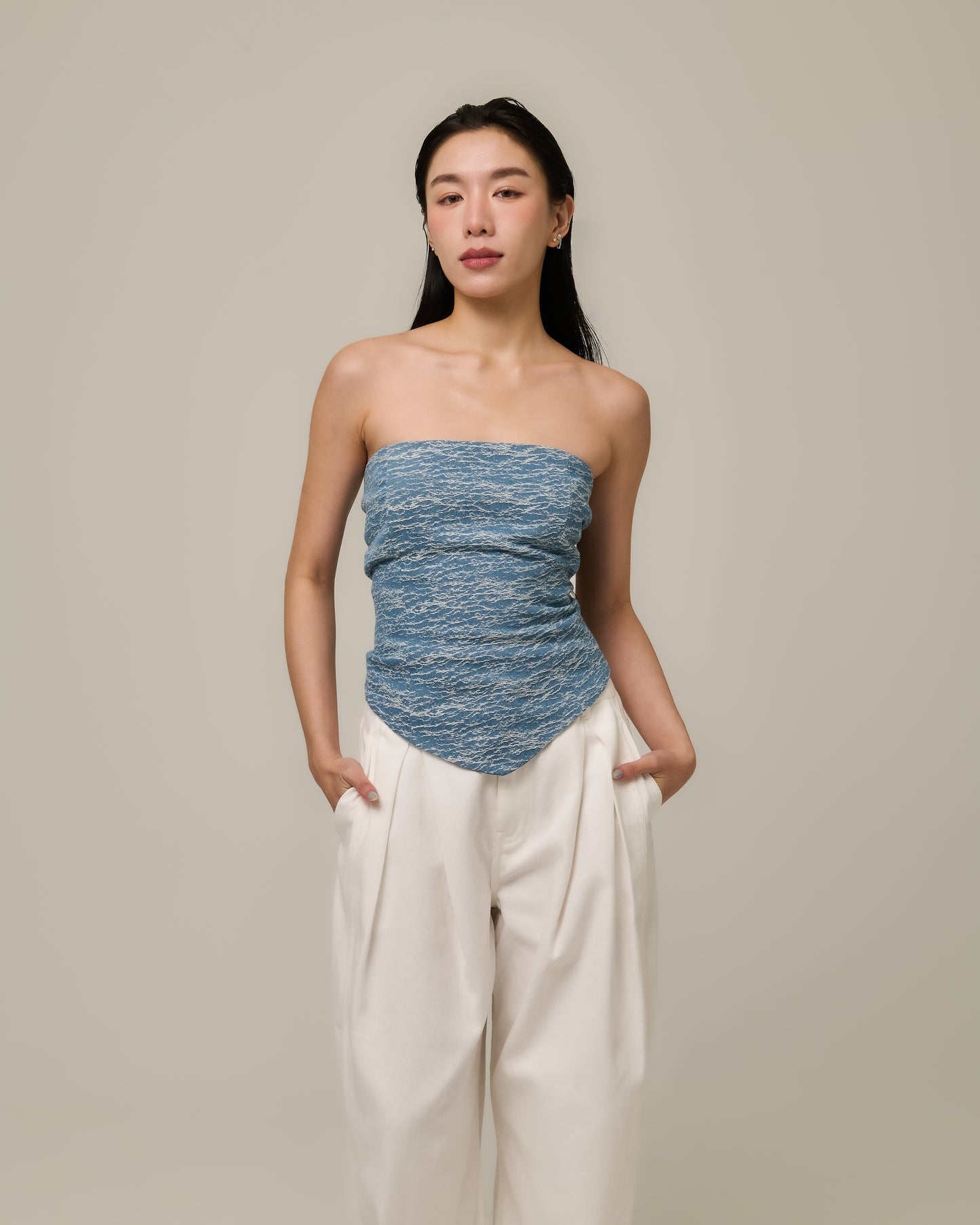 EIRENE DENIM CORSET TOP