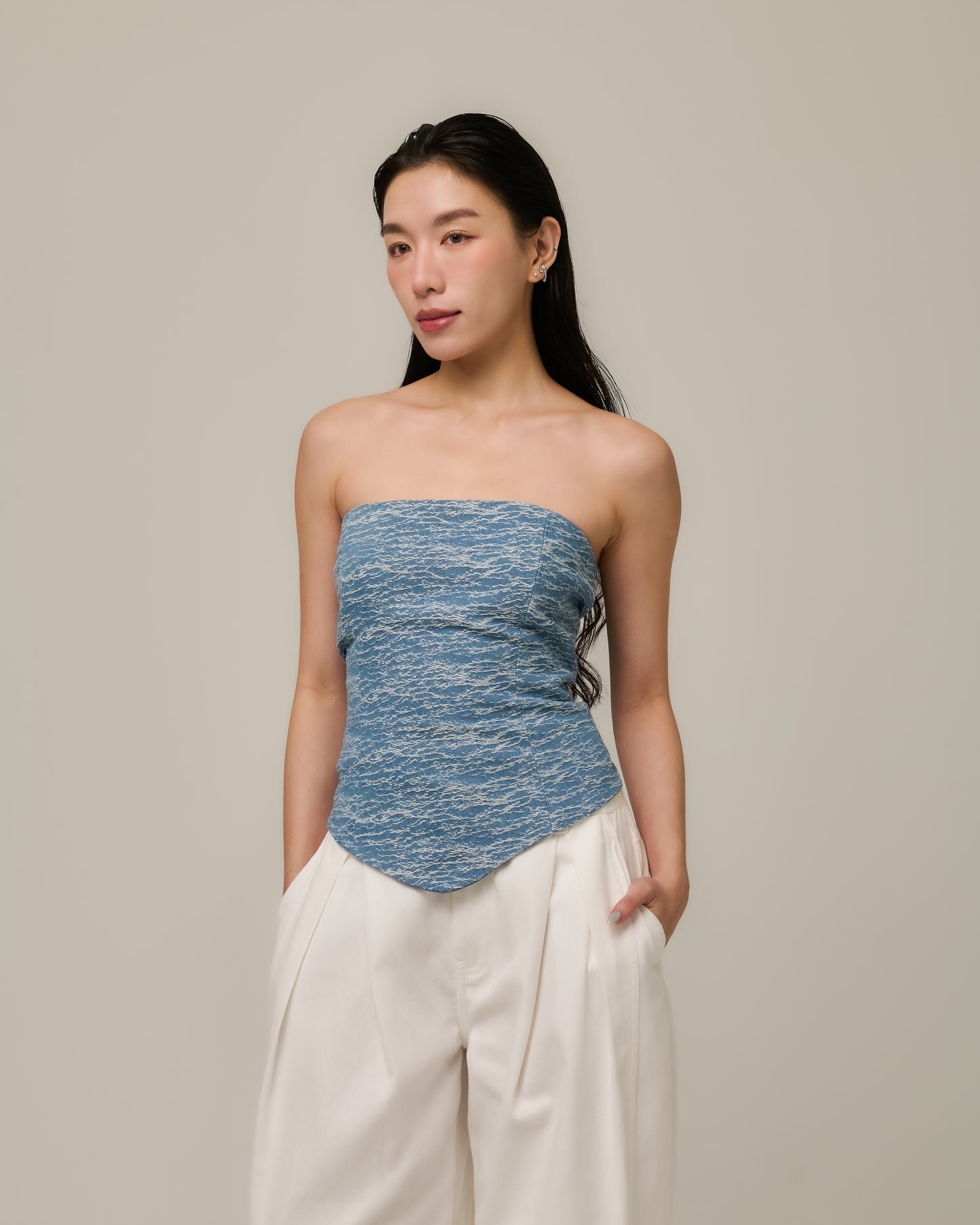EIRENE DENIM CORSET TOP