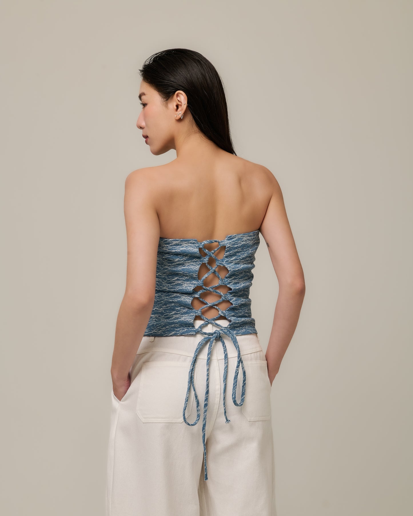 EIRENE DENIM CORSET TOP