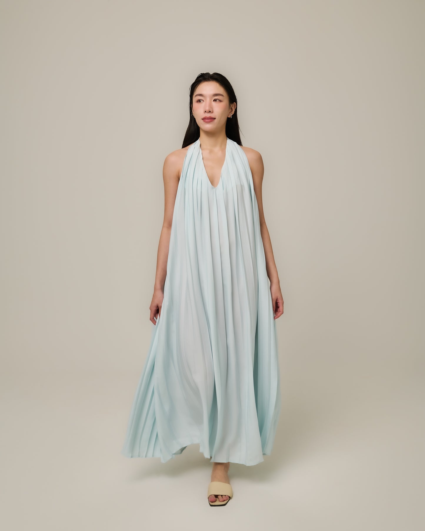 SOLEIL PLEATED MAXI DRESS
