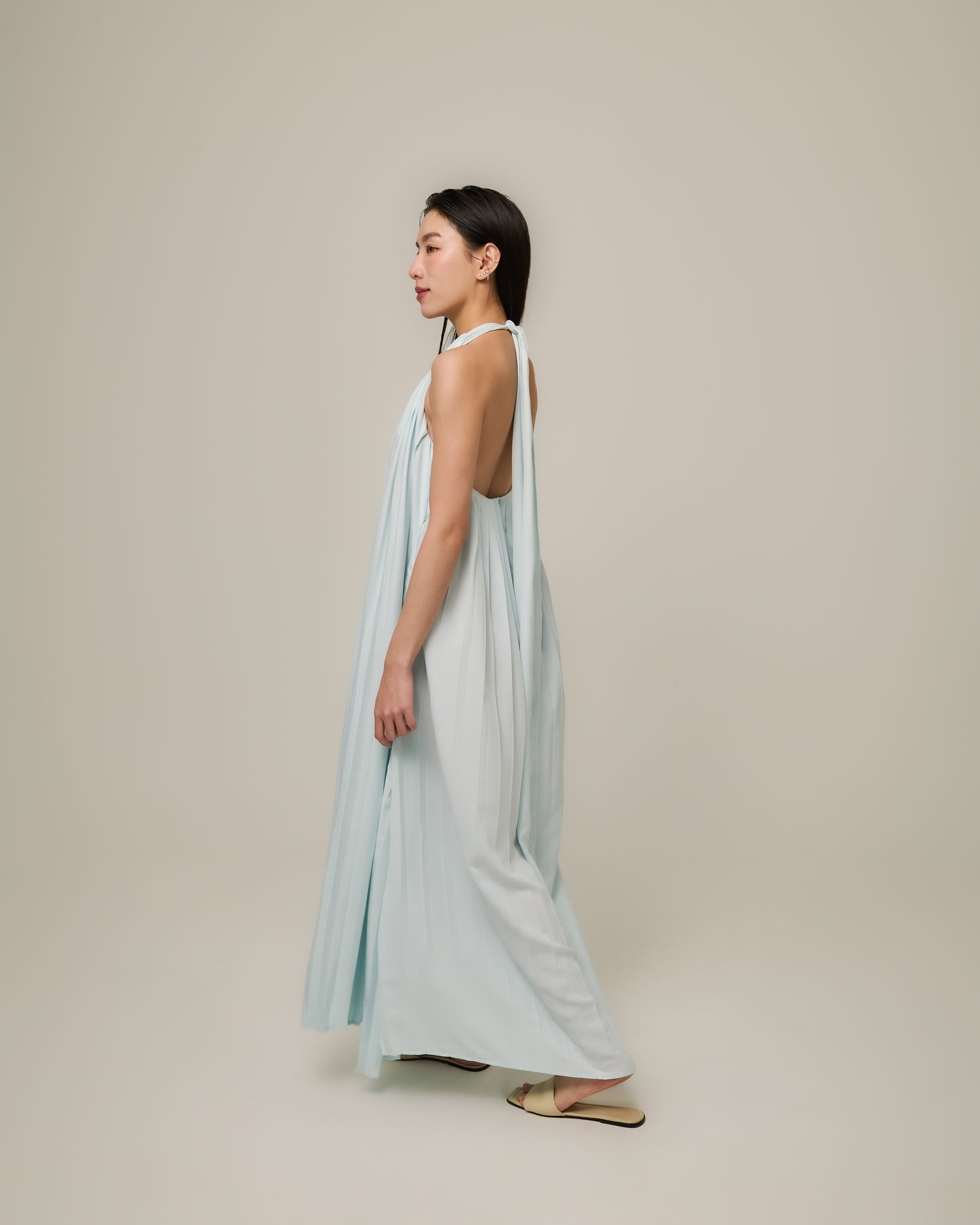 SOLEIL PLEATED MAXI DRESS