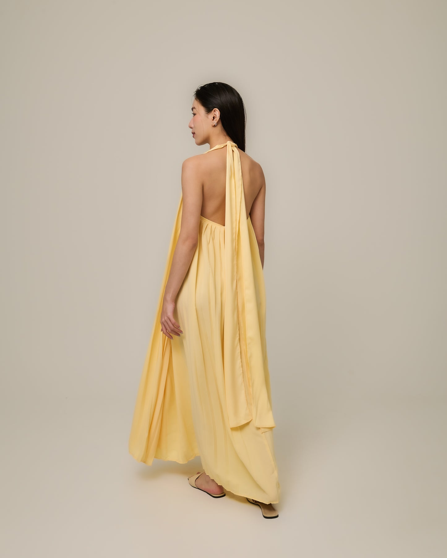 SOLEIL PLEATED MAXI DRESS