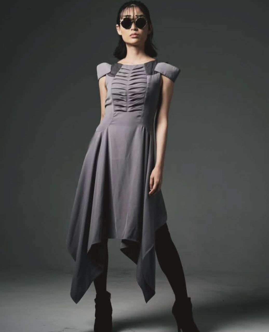 FRONT PLEATED DRESS