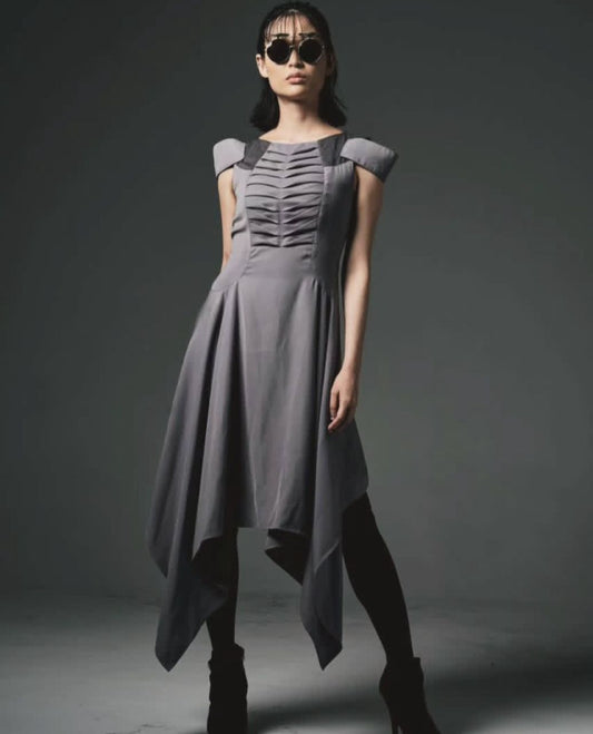FRONT PLEATED DRESS