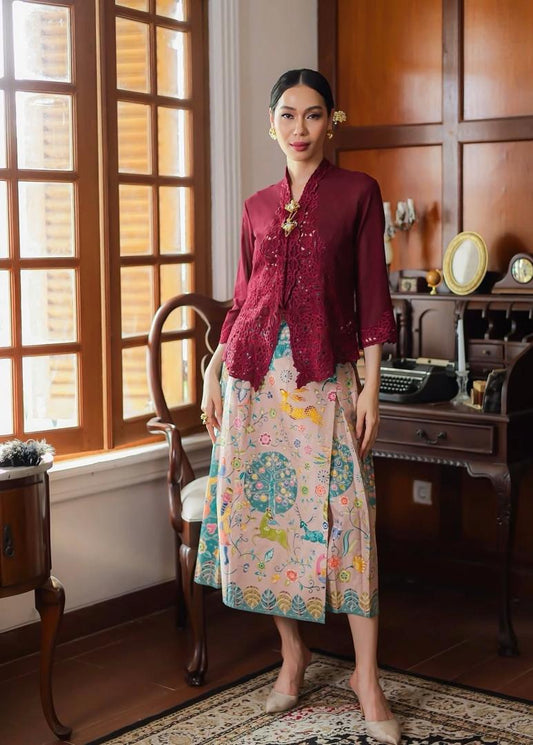 PLEATED BATIK SKIRT