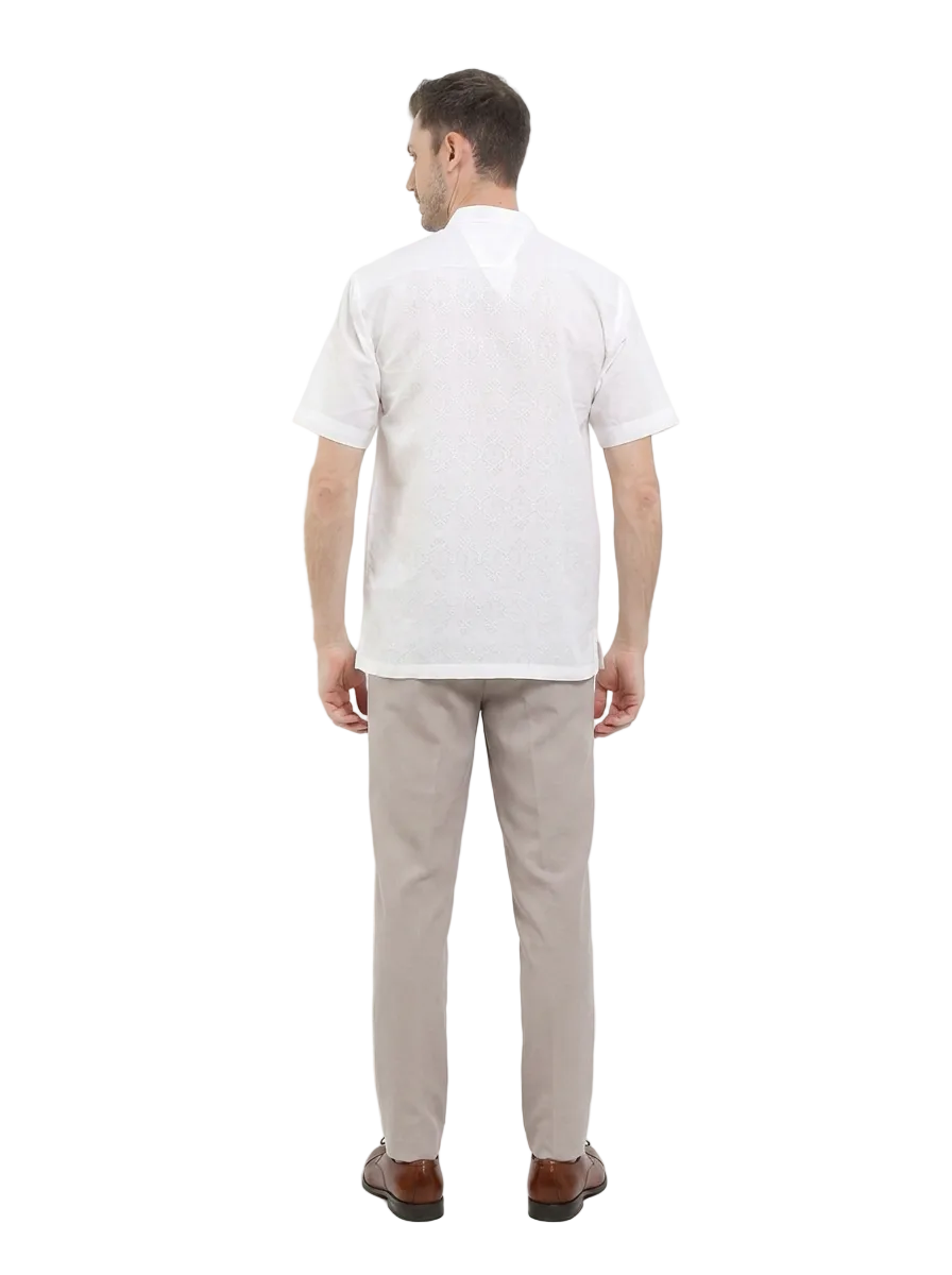 Palewa White Long Short Sleeve Baju Koko