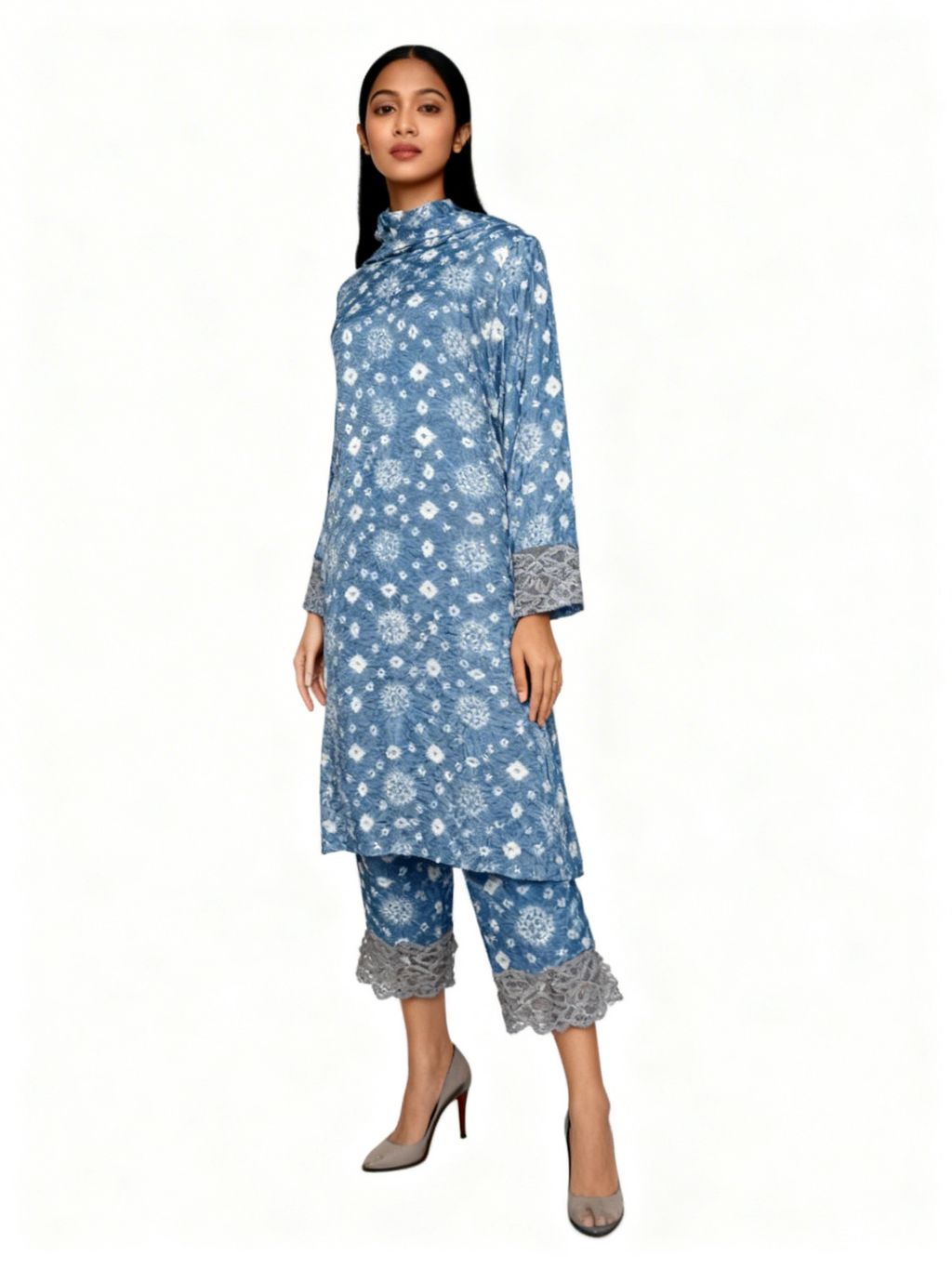 Tunik and Pants Set Embroidery Motif Mega Mendung