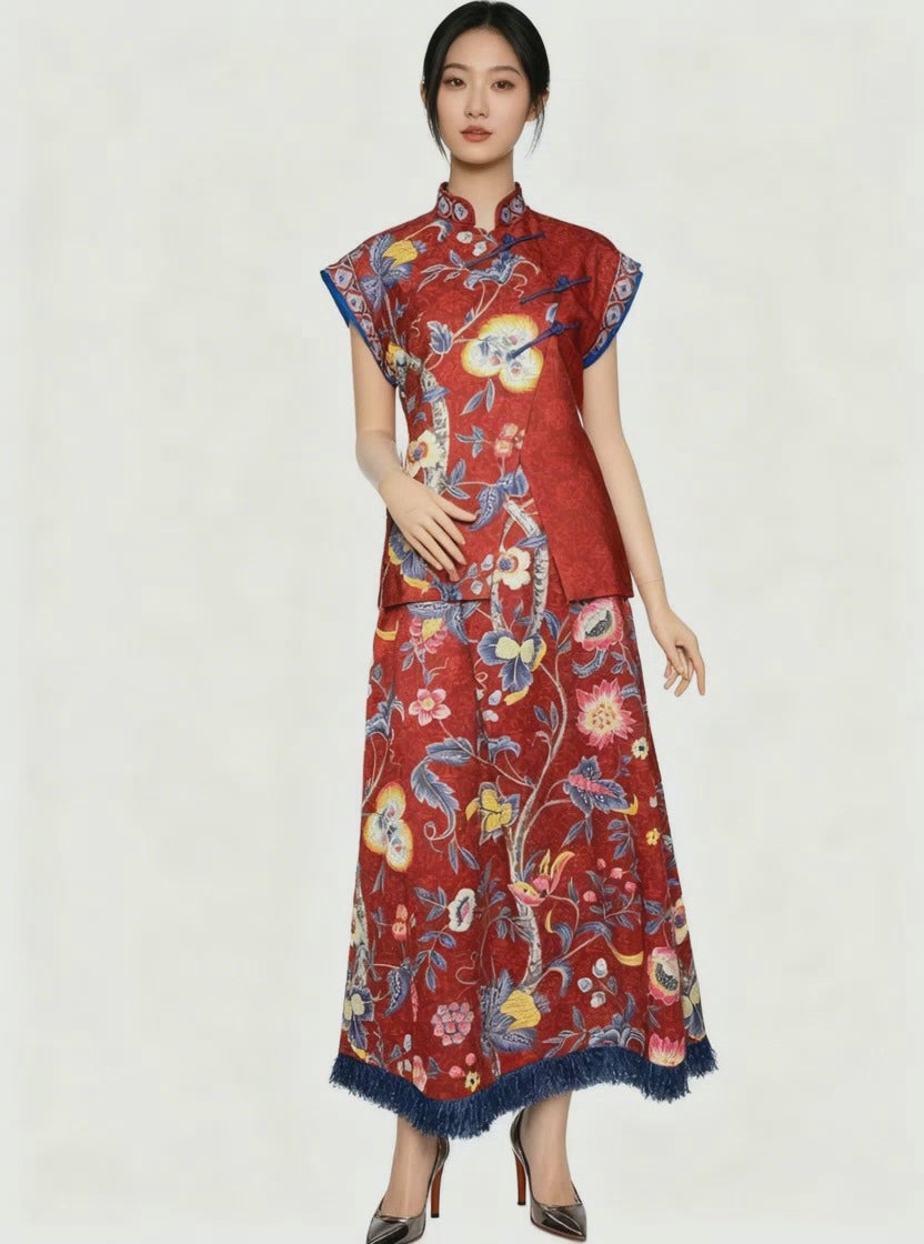 Lunar 26 Red Flower Skirt