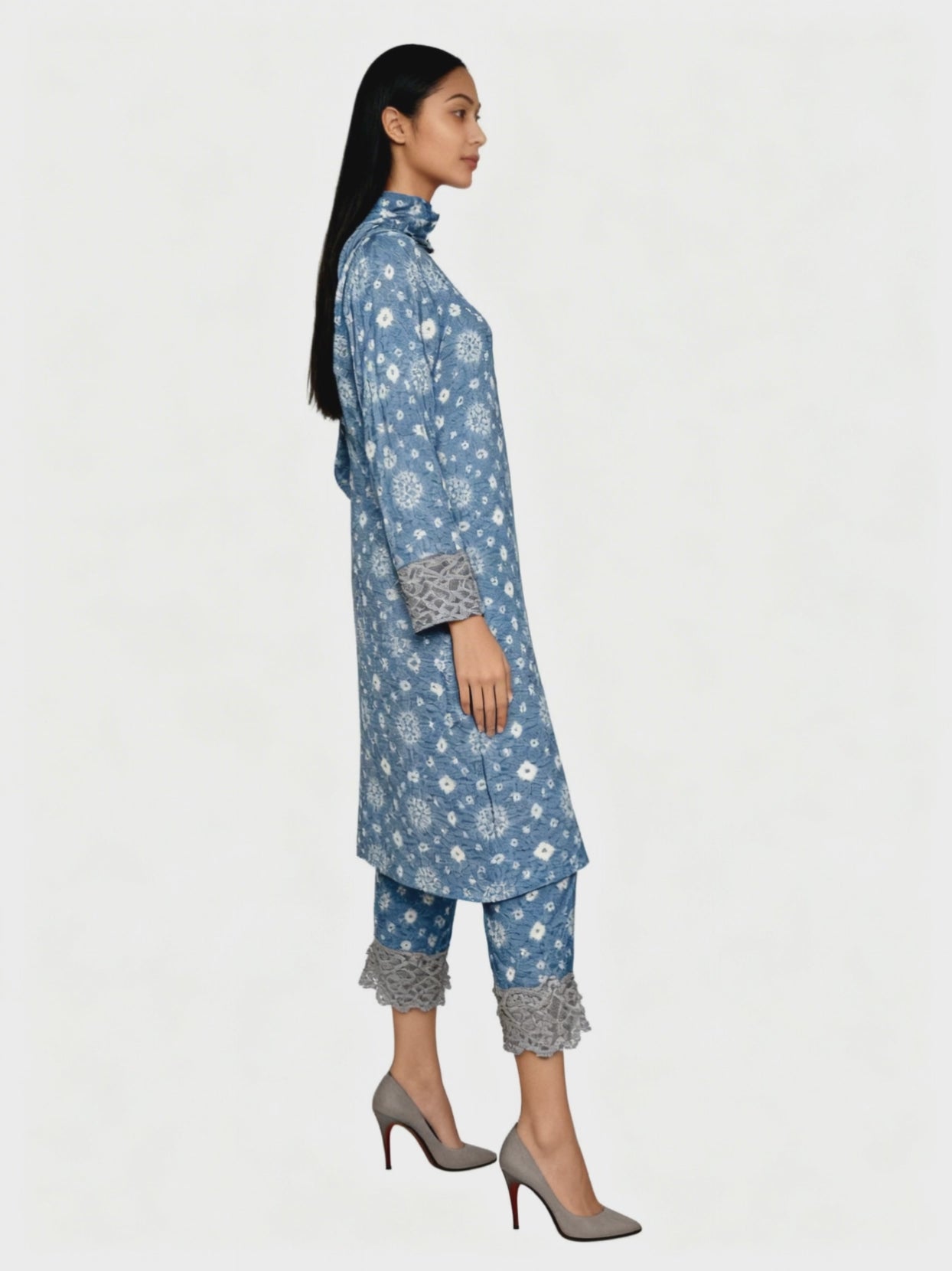Tunik and Pants Set Embroidery Motif Mega Mendung