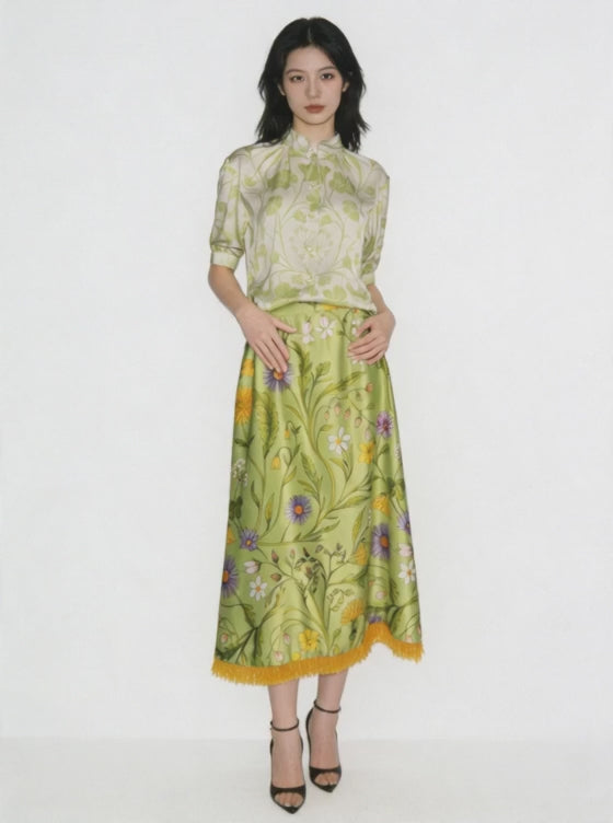 Lunar 26 Green Flower Skirt