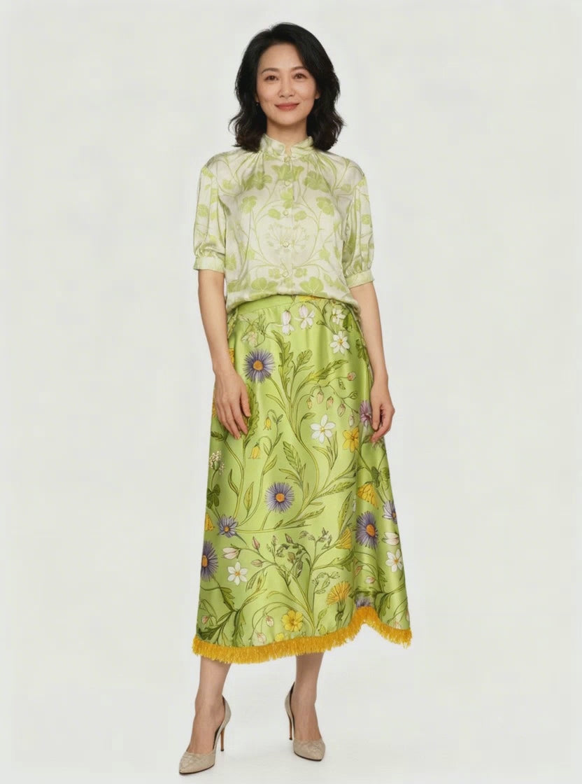 Lunar 26 Green Flower Skirt